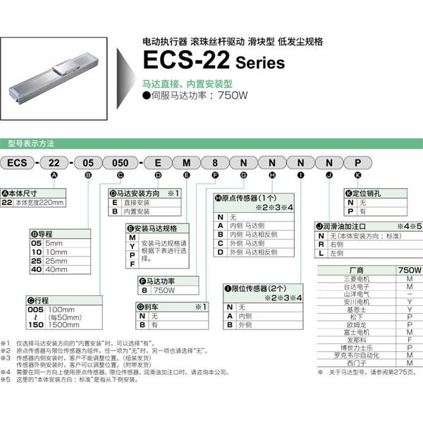 CKD喜開理電動執行器（無馬達型）滑塊型ECS-22-25005-EM8NNNNN