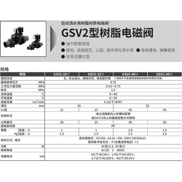 CKD喜開理自動(dòng)灑水用樹脂制電磁閥GSV2-20U-AC100V